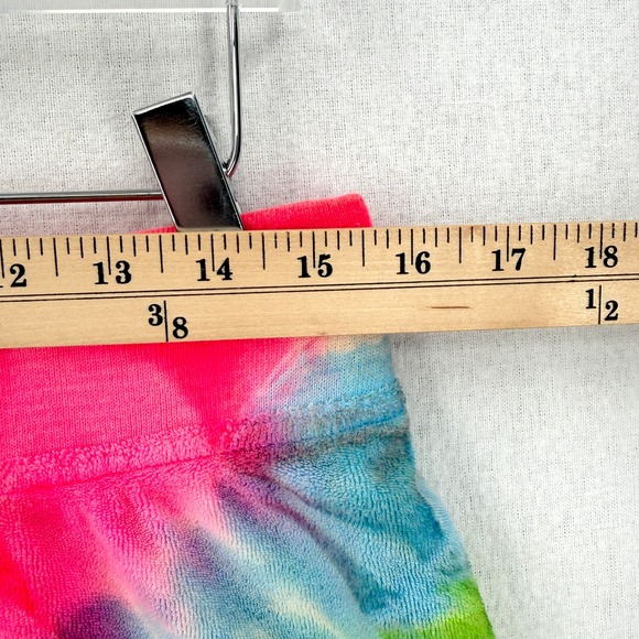 HARD TAIL Tie Dye Terry Shorts Womens XL Pink Green Neon Rainbow Mini Y2K NEW - Picture 7 of 12